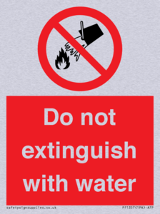 Do not extinguish with water